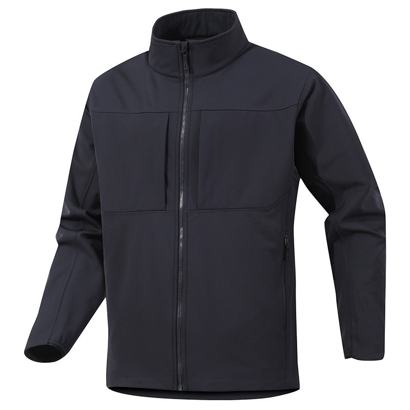 Men's Technical Softshell Jacket with Stand-Up Collar and Concealed Zip Pockets Shop Velvia