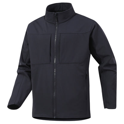 Men's Technical Softshell Jacket with Stand-Up Collar and Concealed Zip Pockets Shop Velvia