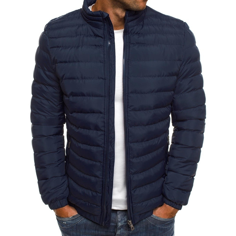 Men's lightweight quilted jacket with high collar and practical pockets Shop Velvia