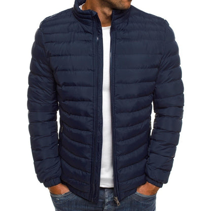 Men's lightweight quilted jacket with high collar and practical pockets Shop Velvia