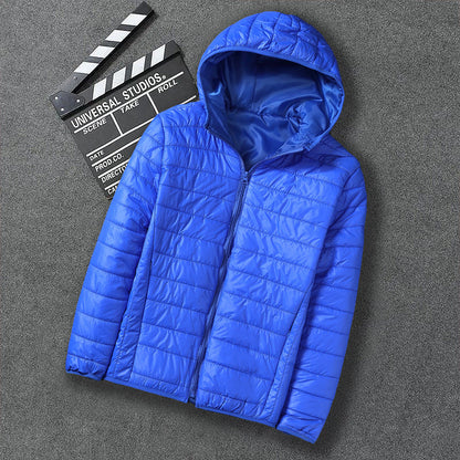 Men's nan ultra-light hooded quilted jacket with packing function and windproof shell Shop Velvia