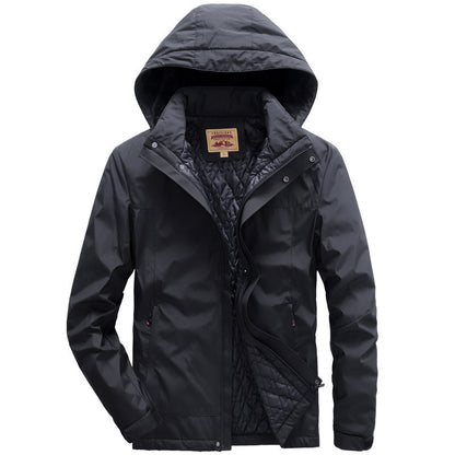 Men's water-repellent padded thermal jacket with adjustable hood and windproof membrane Shop Velvia