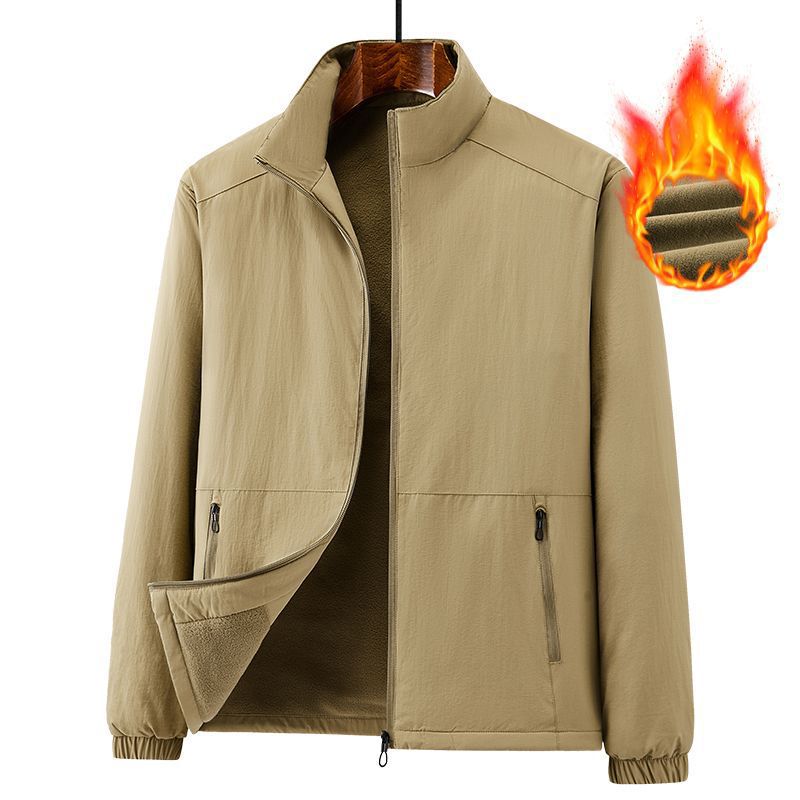 Men's lightweight windproof fleece jacket with stand-up collar and zip pockets Shop Velvia