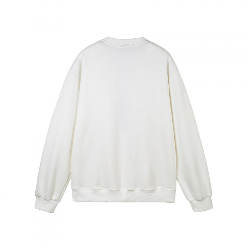 Women's oversized sweatshirt with integrated shirt collar insert and deep V-neck Shop Velvia