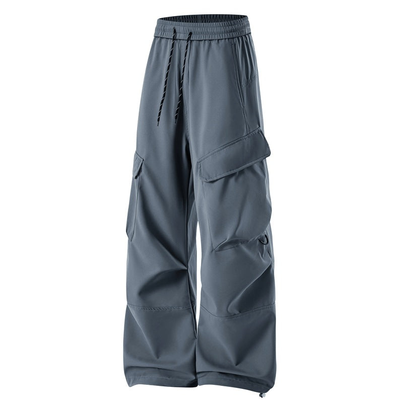 Men's Baggy Cargo Pants with Elastic Waistband, Multifunctional Pockets, and Adjustable Hem Shop Velvia