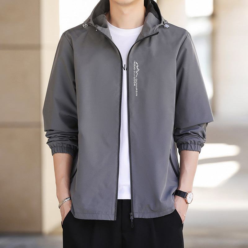 Men's Ultralight Hooded Shell Jacket in Urban Minimal Style with Windproof Membrane and Zipper Pockets Shop Velvia