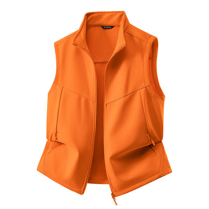 Women's Sleeveless Softshell Vest with Stand-Up Collar, Stretch Lining and Two-Way Zipper Shop Velvia