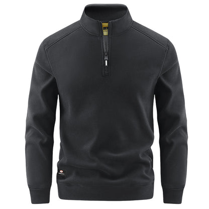 Men's Breathable Microfleece Half-Zip Sweater with Stand Collar and Raglan Sleeves Shop Velvia