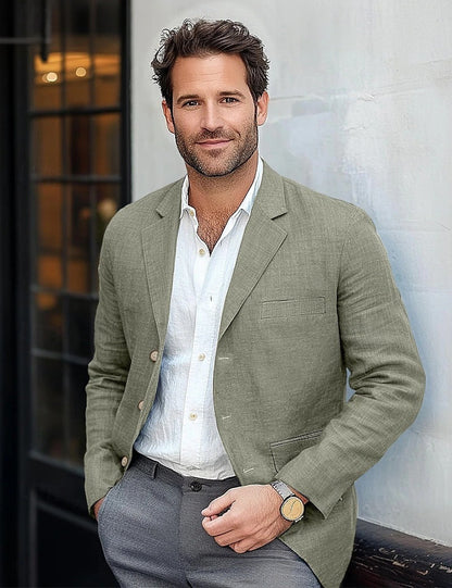 Men's Casual Linen Blazer Shop Velvia