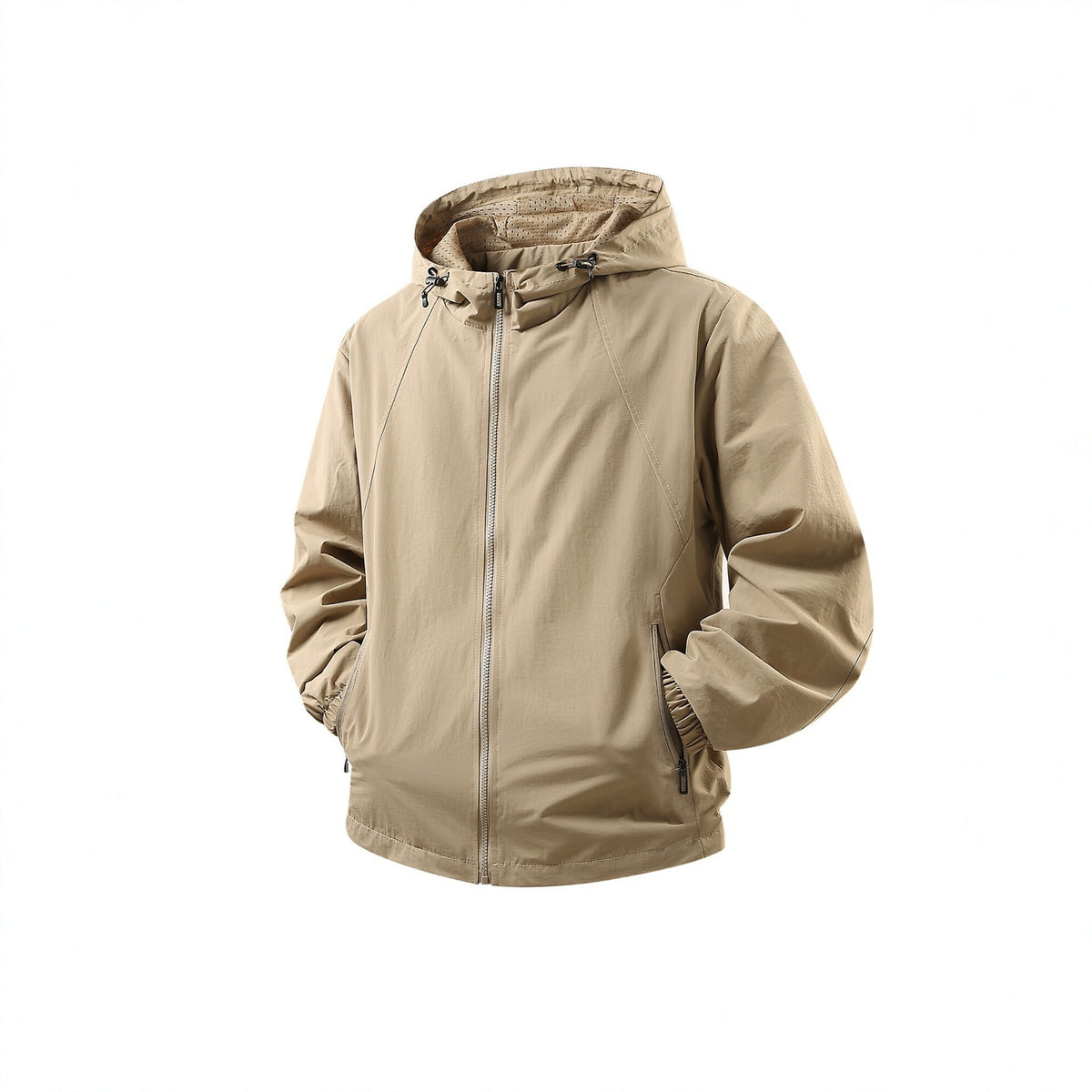 Men's Lightweight Breathable Hooded Windbreaker with Mesh Lining and Zipper Pockets Shop Velvia