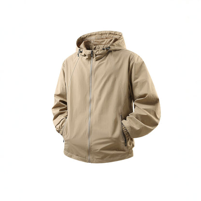 Men's Lightweight Breathable Hooded Windbreaker with Mesh Lining and Zipper Pockets Shop Velvia