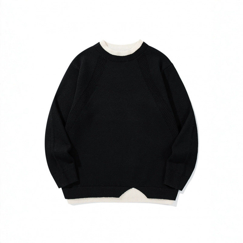 Unisex fine knit sweater with raglan seam and triangular hem adornment Shop Velvia