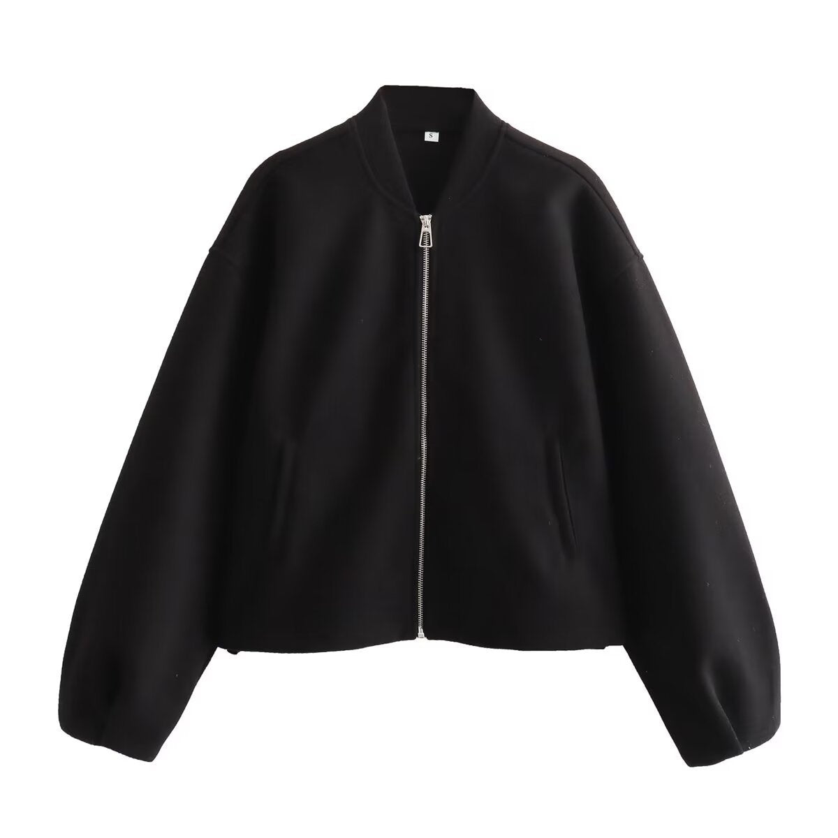 Women's Boxy Wool Blend Zip Jacket with Short Hem and Drawstring Shop Velvia