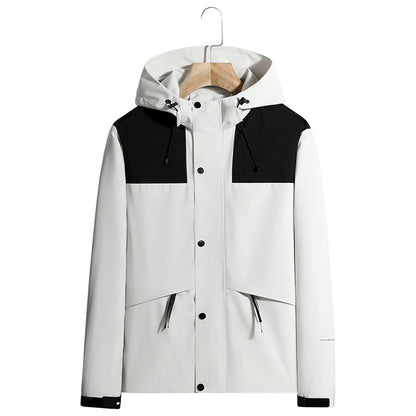 Men's Lightweight Water-Repellent Hooded Softshell Jacket with Concealed Press Stud Placket and Drawstring Shop Velvia