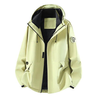 Men's Technical Softshell Hooded Jacket with concealed front zipper and multifunction pockets Shop Velvia