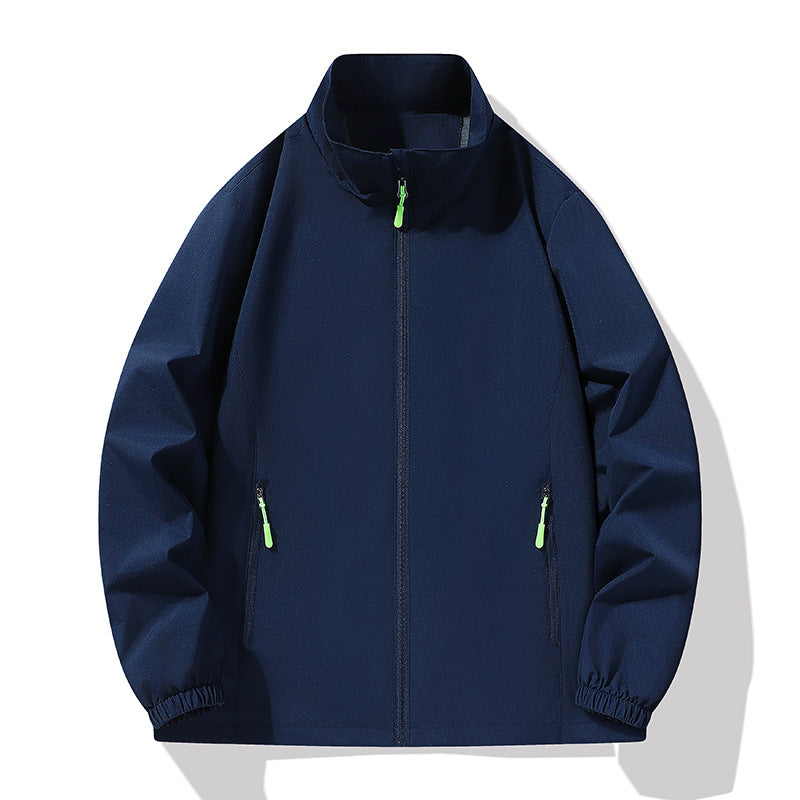 Men's Minimalist Softshell Outdoor Jacket with Stand-Up Collar, Wind and Water Resistant Membrane and Fluorescent Zipper Pulls Shop Velvia
