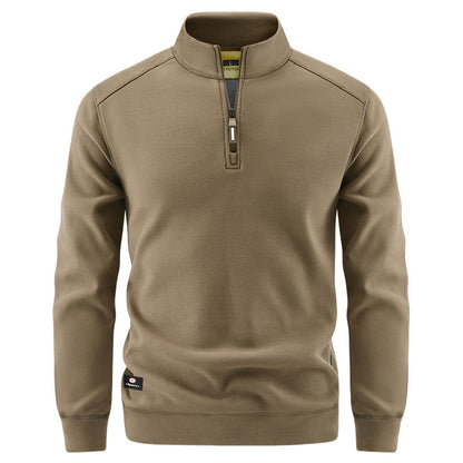 Men's Breathable Microfleece Half-Zip Sweater with Stand Collar and Raglan Sleeves Shop Velvia