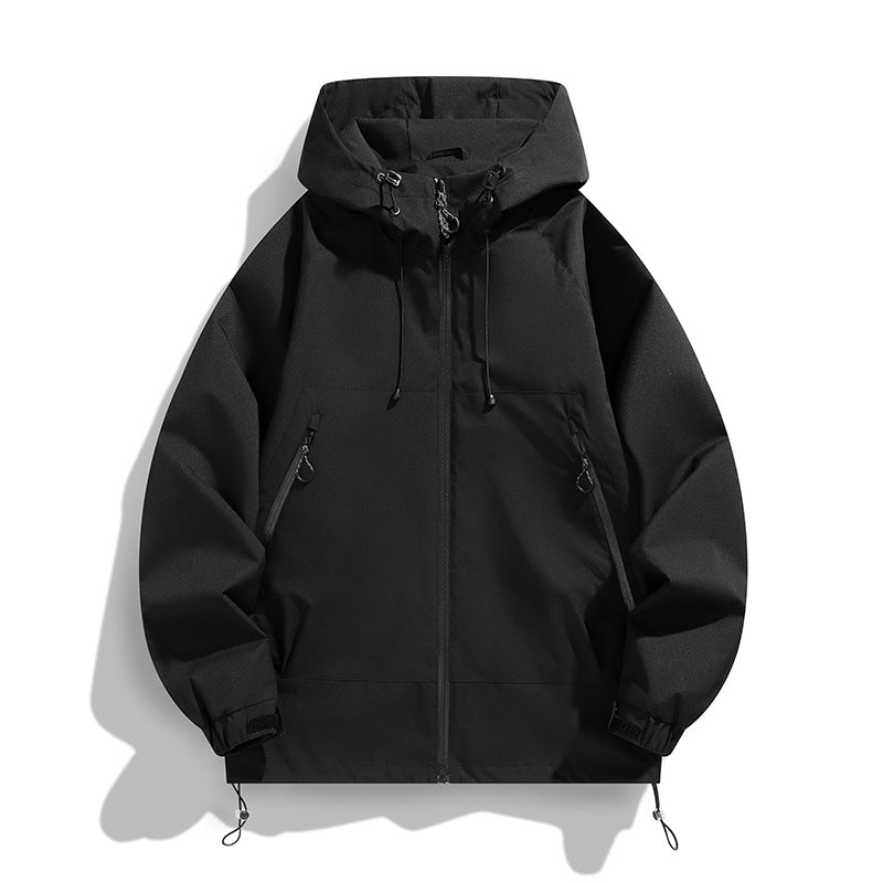 Men's Technical Wind and Water Repellent Hooded Jacket with Adjustable Hem Shop Velvia