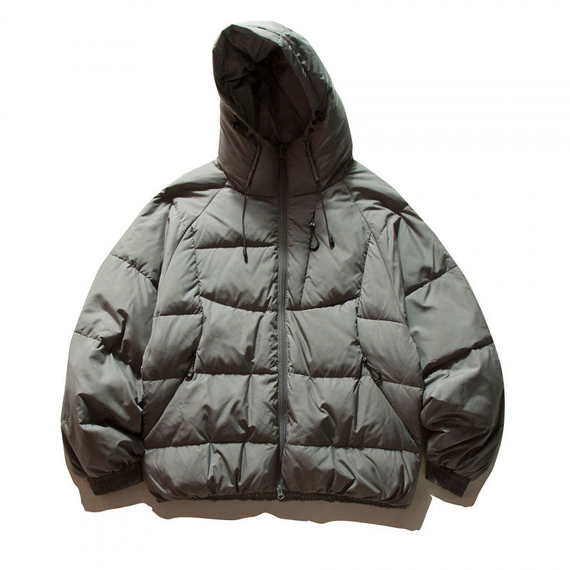 Unisex Oversize Thermo Puffer Jacket in Boxy Cut with Hood and Raglan Sleeves Shop Velvia