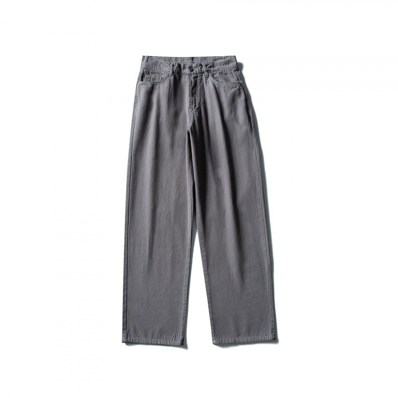Men Straight Cut Comfort Canvas Pants with High Waist Shop Velvia
