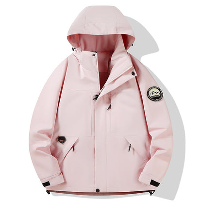 Women's waterproof hardshell outdoor jacket with hood and multifunction pockets Shop Velvia