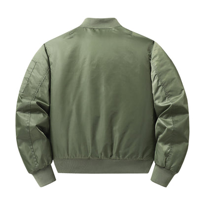Men's pilot bomber jacket with contrast lining windproof shell and sleeve utility pocket Shop Velvia