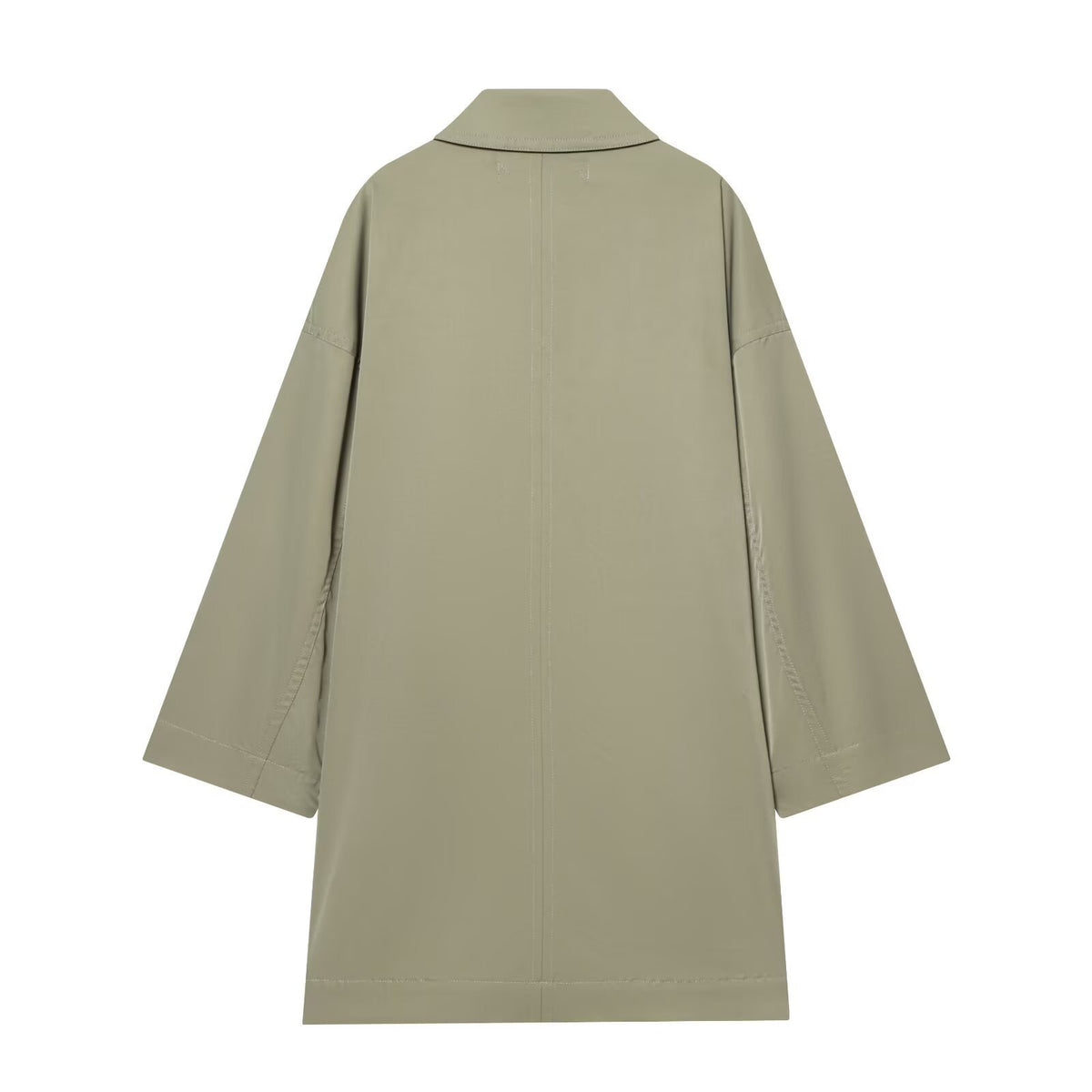 Women Wide-Cut Cape Coat with Concealed Button Placket and Patch Pockets Shop Velvia