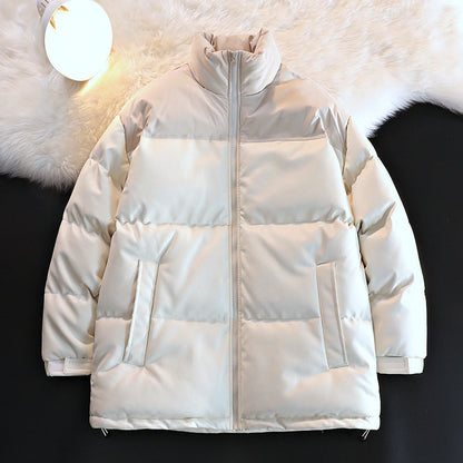 Unisex Padded Oversize Quilted Jacket with Stand-up Collar and Concealed Zipper Shop Velvia