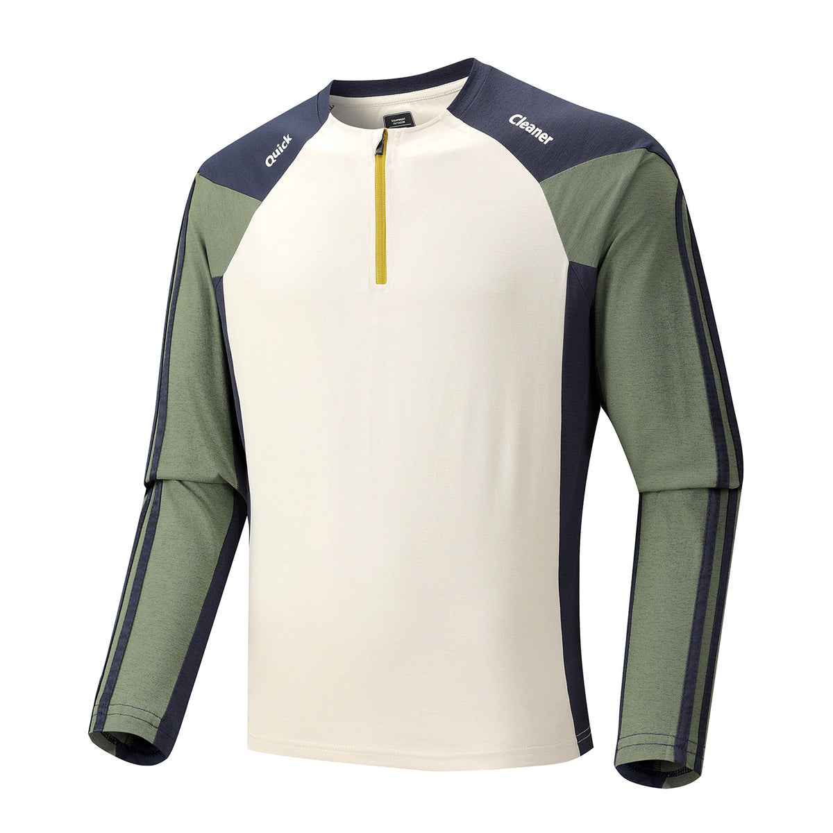 Men's Breathable Long Sleeve Training Shirt with Short Zipper and Raglan Sleeves Shop Velvia