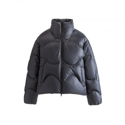 Women Short Quilted Jacket with High Collar and Wavy Quilting Shop Velvia