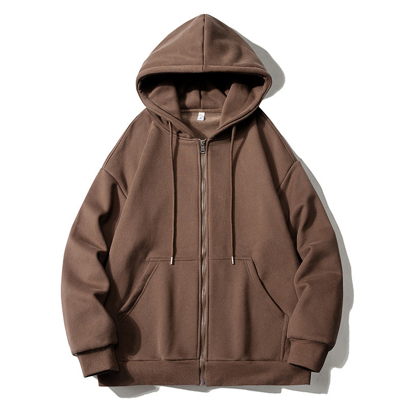 Men's hoodie zip-up jacket with full zip, oversized fit, and raglan sleeves Shop Velvia
