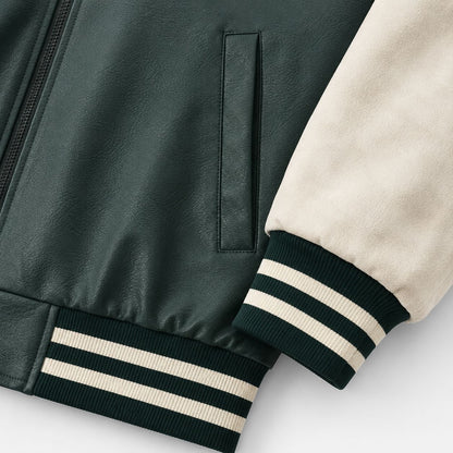 Men's varsity bomber jacket in letterman style with chenille applications Shop Velvia