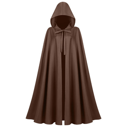 Unisex non longer hooded cape made of water-repellent polyester with full circular cut and tie belt Shop Velvia