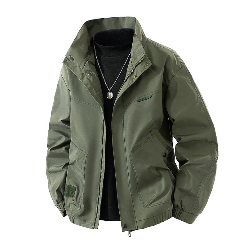 Men's Lightweight Technical Leisure Jacket with Stand-Up Collar, Concealed Zipper and Elastic Hem Shop Velvia