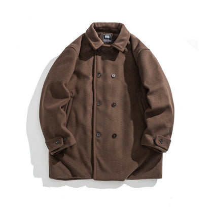 Men's wool coat with quilted thermo inner side and lapel collar Shop Velvia