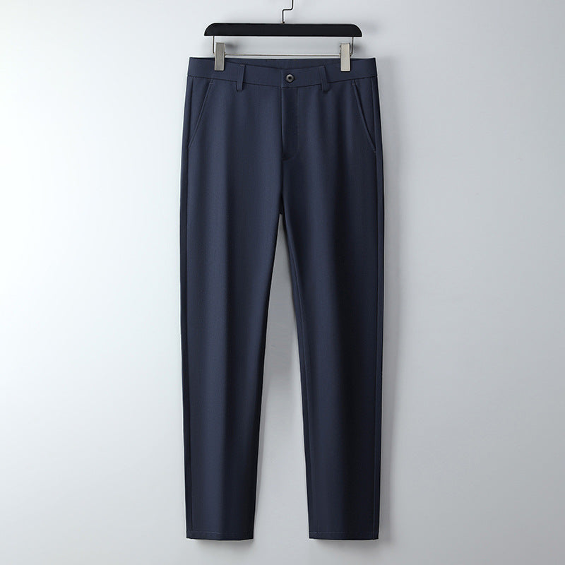 Men's slim-fit suit trousers made of stretch twill with straight leg Shop Velvia
