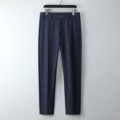 Men's slim-fit suit trousers made of stretch twill with straight leg Shop Velvia