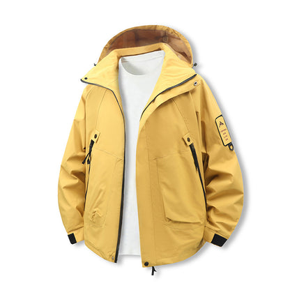 Men's Wind and Water Resistant Softshell Utility Jacket with Hood Shop Velvia