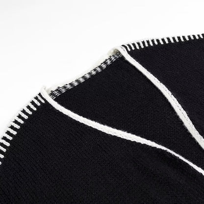 Women's Oversized Cardigan with Contrasting Crochet Edges Shop Velvia