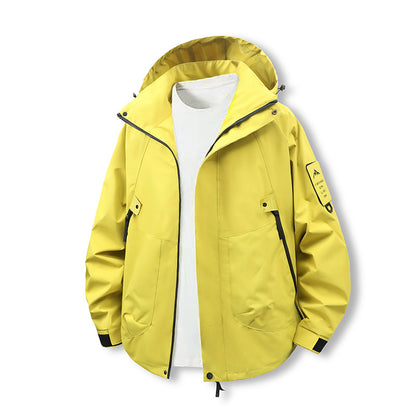 Men's Wind and Water Resistant Softshell Utility Jacket with Hood Shop Velvia