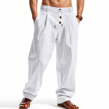 Men's Linen Pants with Breathable & Adjustable Drawstring | Shop Velvia V2