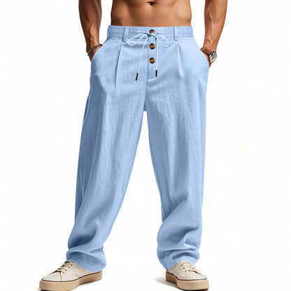 Men's Linen Pants with Breathable & Adjustable Drawstring | Shop Velvia V2