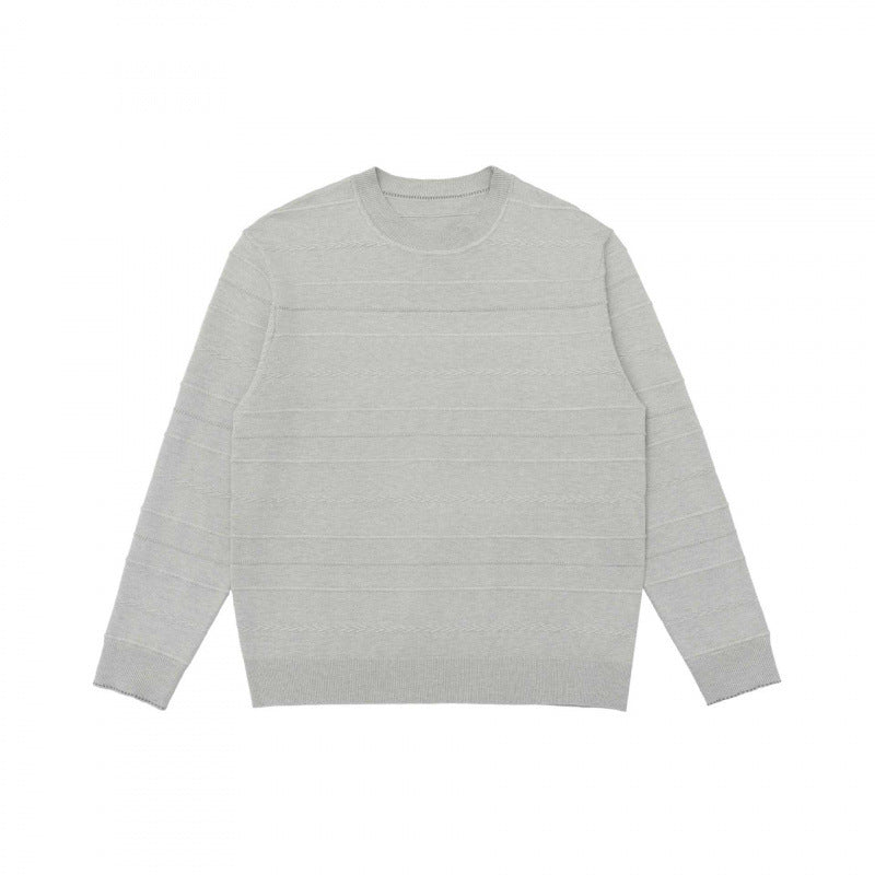 Unisex fine knit pullover with fine structured stripes, round neck and slightly oversized cut Shop Velvia