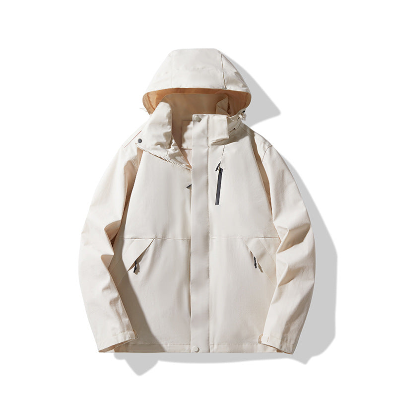 Men's Technical Waterproof Hooded Shell Jacket in Minimalist Urban Look Shop Velvia