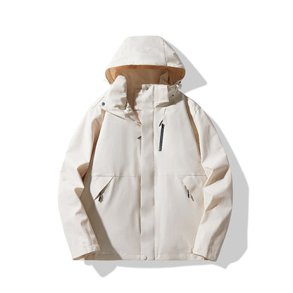 Men's Technical Waterproof Hooded Shell Jacket in Minimalist Urban Look Shop Velvia