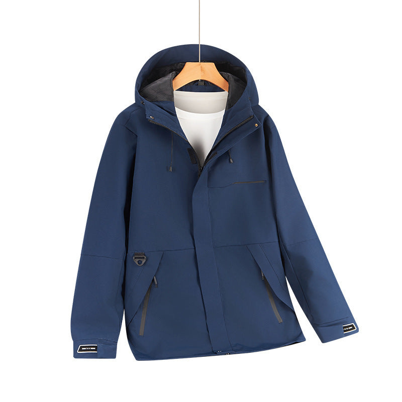 Men's Water-Repellent Softshell Hoodie Jacket with Concealed Zippers and Urban Cut Shop Velvia
