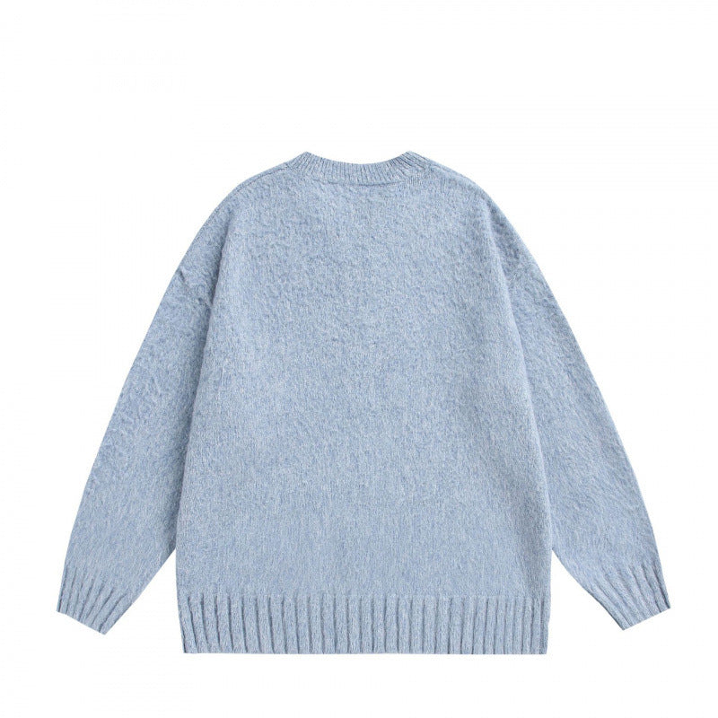 Unisex Oversize Fleece Sweater with V-Slit Collar and Boucle Look Shop Velvia