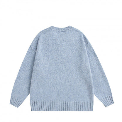 Unisex Oversize Fleece Sweater with V-Slit Collar and Boucle Look Shop Velvia