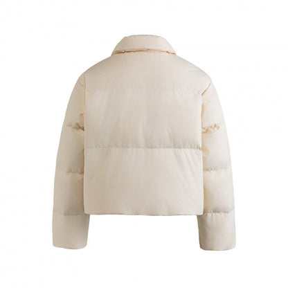 Women's cropped padded transitional jacket in a boxy cut with shirt collar and drawstring Shop Velvia