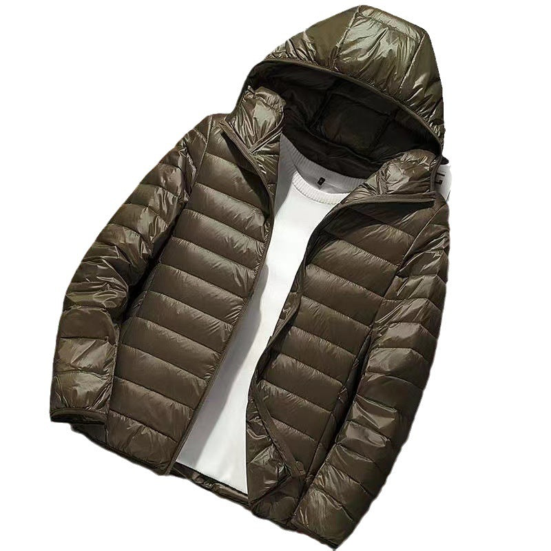 Men's nan ultra-light hooded quilted jacket with packing function and windproof shell Shop Velvia
